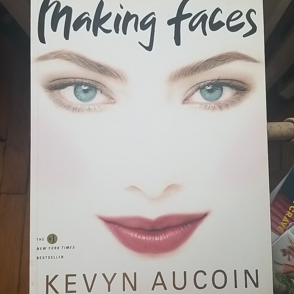 Kevyn Aucoin Making Faces Book — White Cover with Teal Eyes and Rose Lips